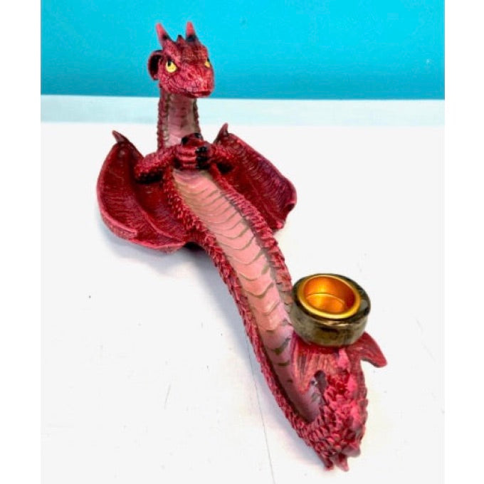 Large Red Dragon Incense Burner