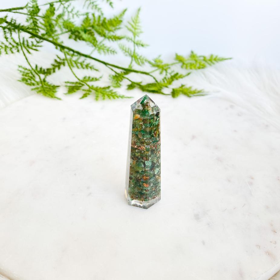 Green Aventurine Orgonite Tower - Medium