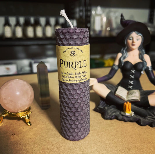 Purple Beeswax Candle