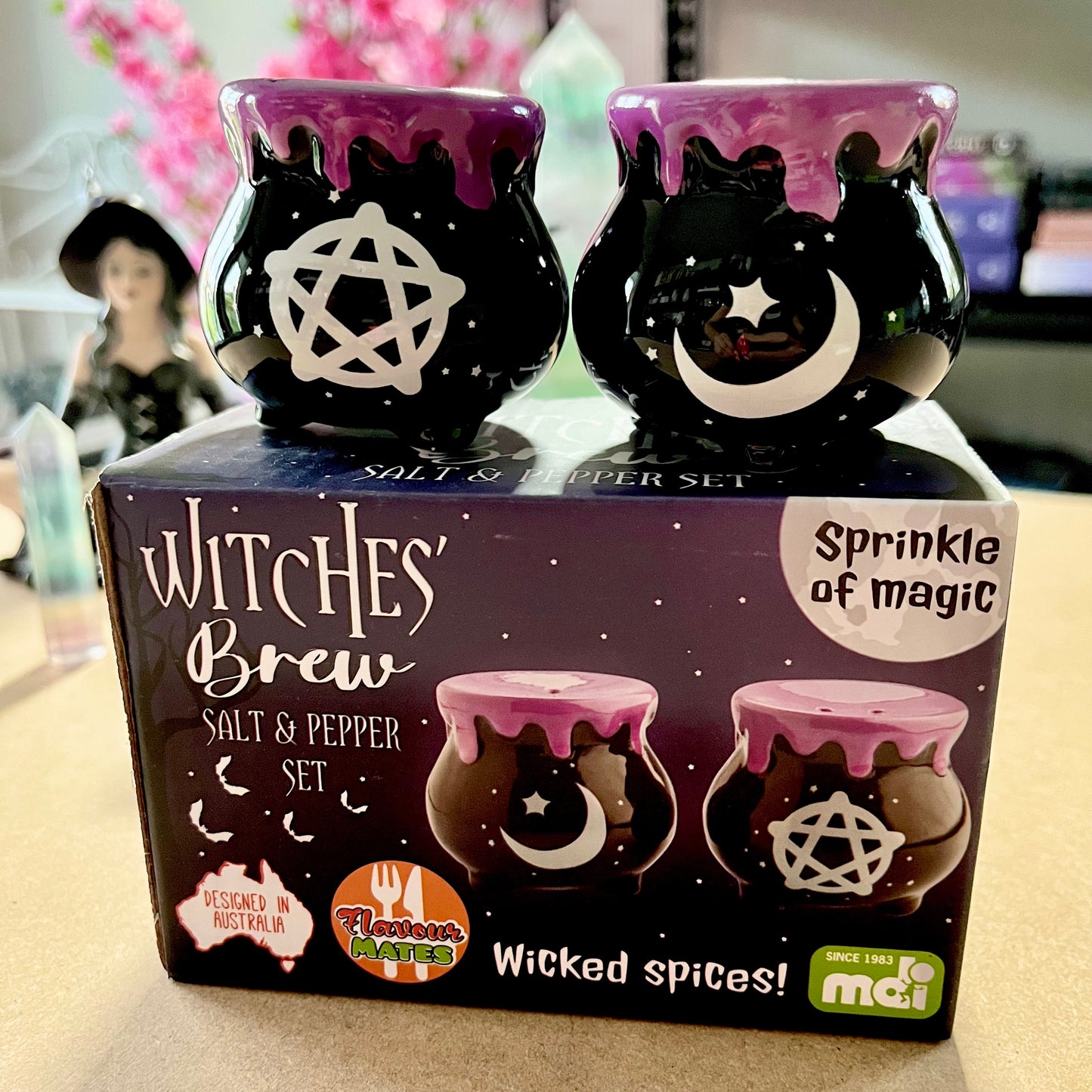 Witches' Brew Cauldron Salt & Pepper Set