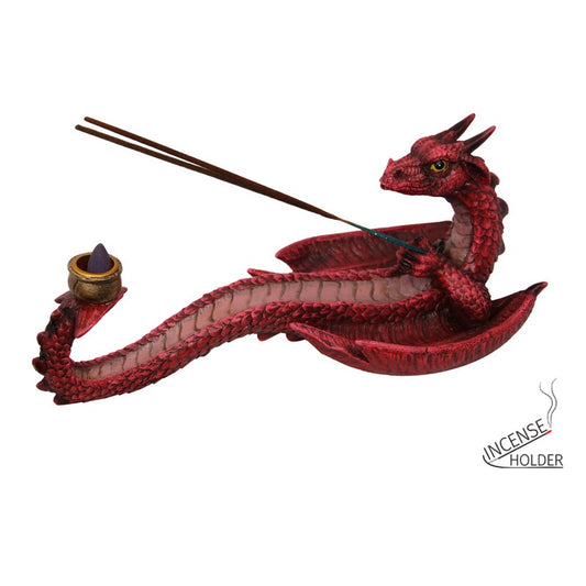Large Red Dragon Incense Burner