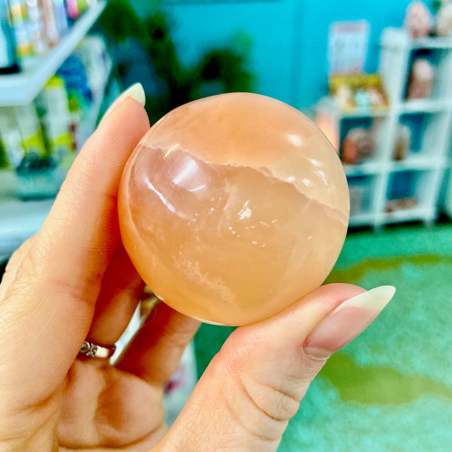 Selenite Sphere Orange