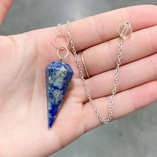 Lapis Lazuli Faceted Pendulum