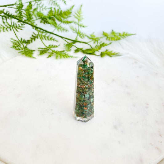 Green Aventurine Orgonite Tower - Medium