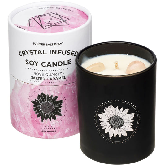 Rose Quartz infused Soy Candle Salted Caramel