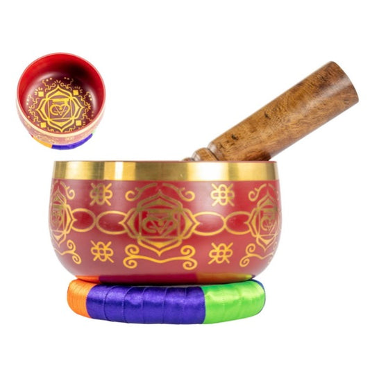 Tibetan Singing Bowl - Red