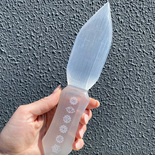 Selenite Knife Shaped