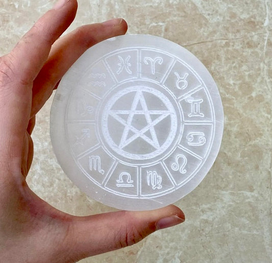 Selenite Engraved Charging Plate