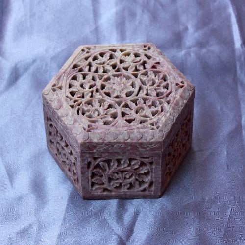Soapstone Hexagonal Box Small