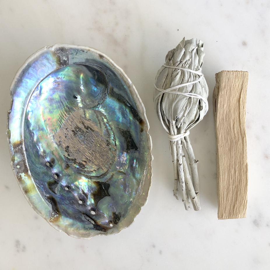 Smudge Pack - Natural Shell, White Sage & Palo Santo